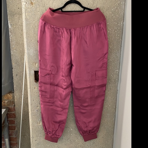 Cinq a Sept Tous Les Jours Giles satin joggers XL - Picture 3 of 7
